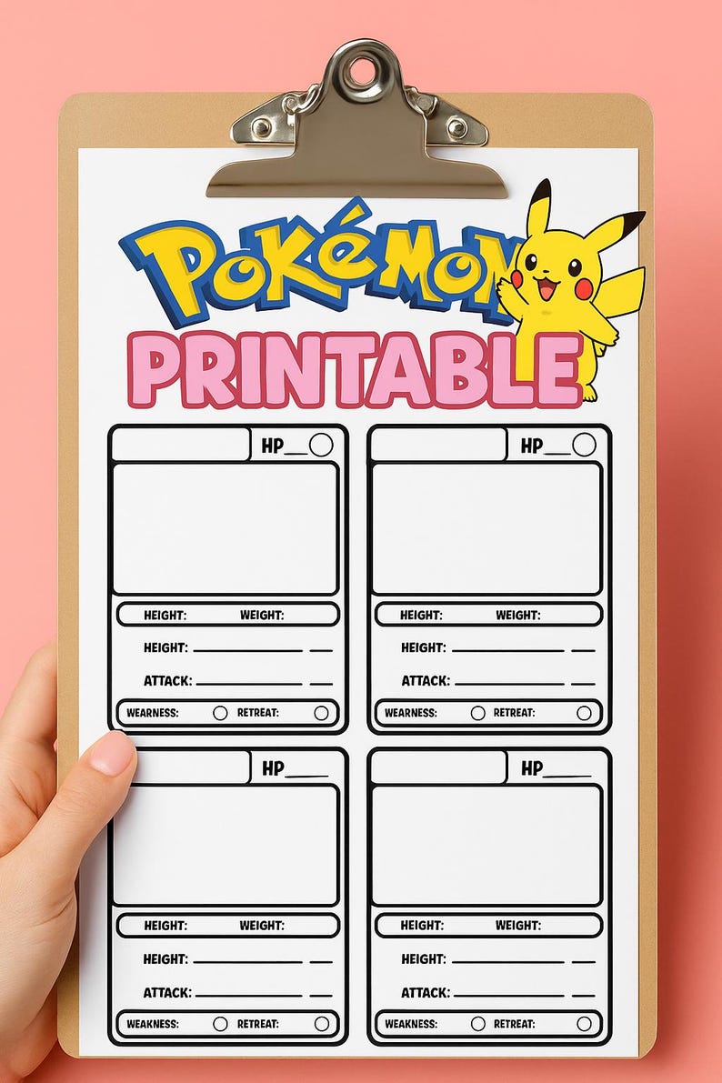 Carte da colorare Pokemon stampabili – Attività e regali per feste di compleanno – Lavoretti fai da te per bambini immagine 1