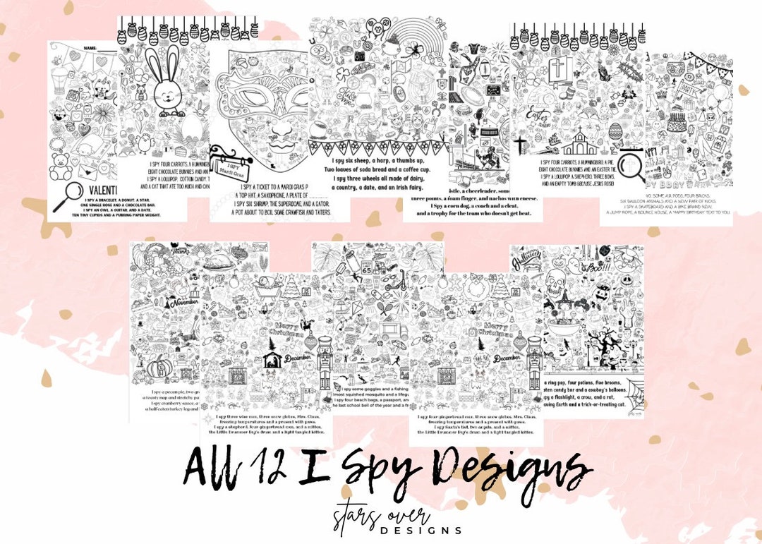 Instant Download Kids Printable / Christmas I Spy / Birthday I Spy ...