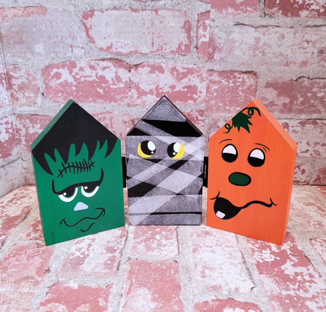 Halloween Wood Fence Halloween Home Decor Halloween Hinged Etsy