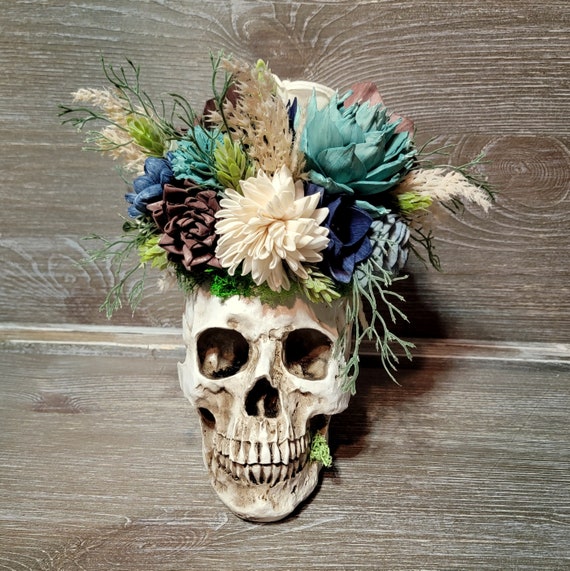 Skull Floral Arrangement, Large Floral Skull, Skull Floral Arrangement,  Skull Home Decor, Skull Floral Gifts, Skull Decor, Skull Gifts, 