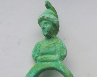 Reprodução de figura de bronze romano, estatueta, chave de bronze romano
