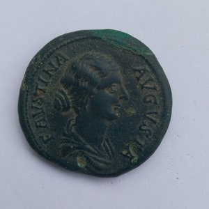 Reproduction Roman Bronze Coin, Rare Roman Bronze Coin,Faustina Coin, Roman sestertius
