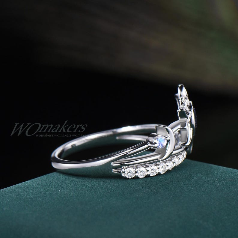 Sun Moon Star Crossover Ring Bezel Round Galaxy Blue Sandstone ...