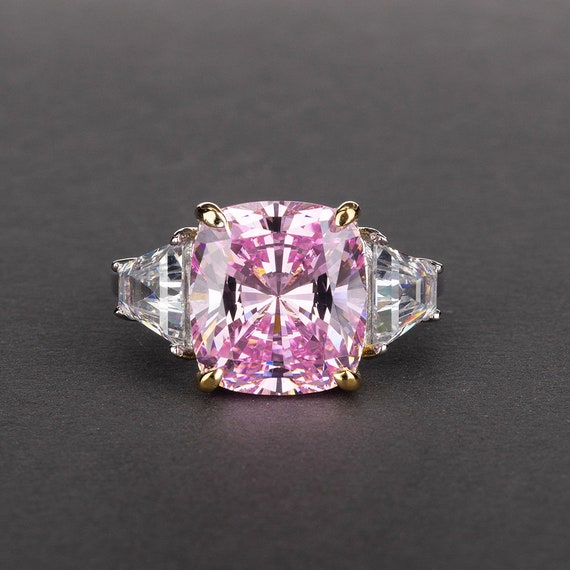 pink sapphire silver ring