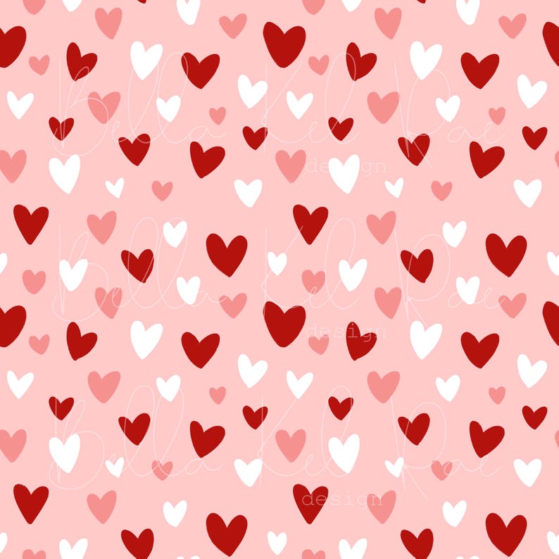 Valentine Hearts Seamless Repeat Pattern PNG Digital Download File - Etsy