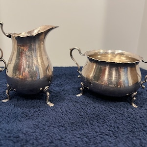 Vintage International Silver Company Cream & Sugar Bowl Set