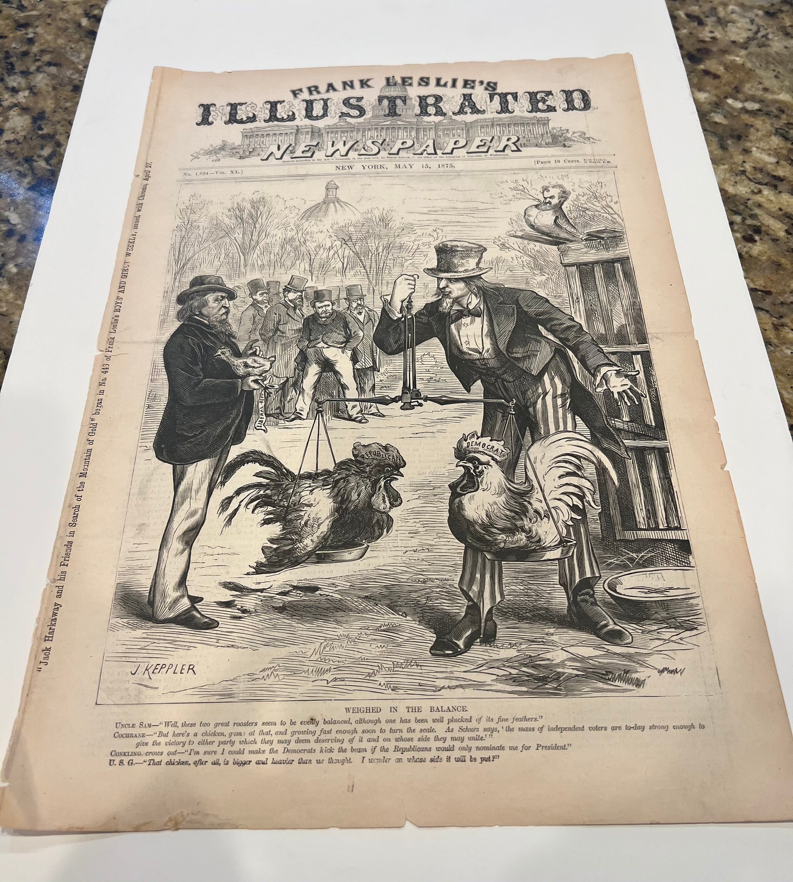 Leslieページ Frank Leslie's Illustrated 1875 Front Page - Etsy