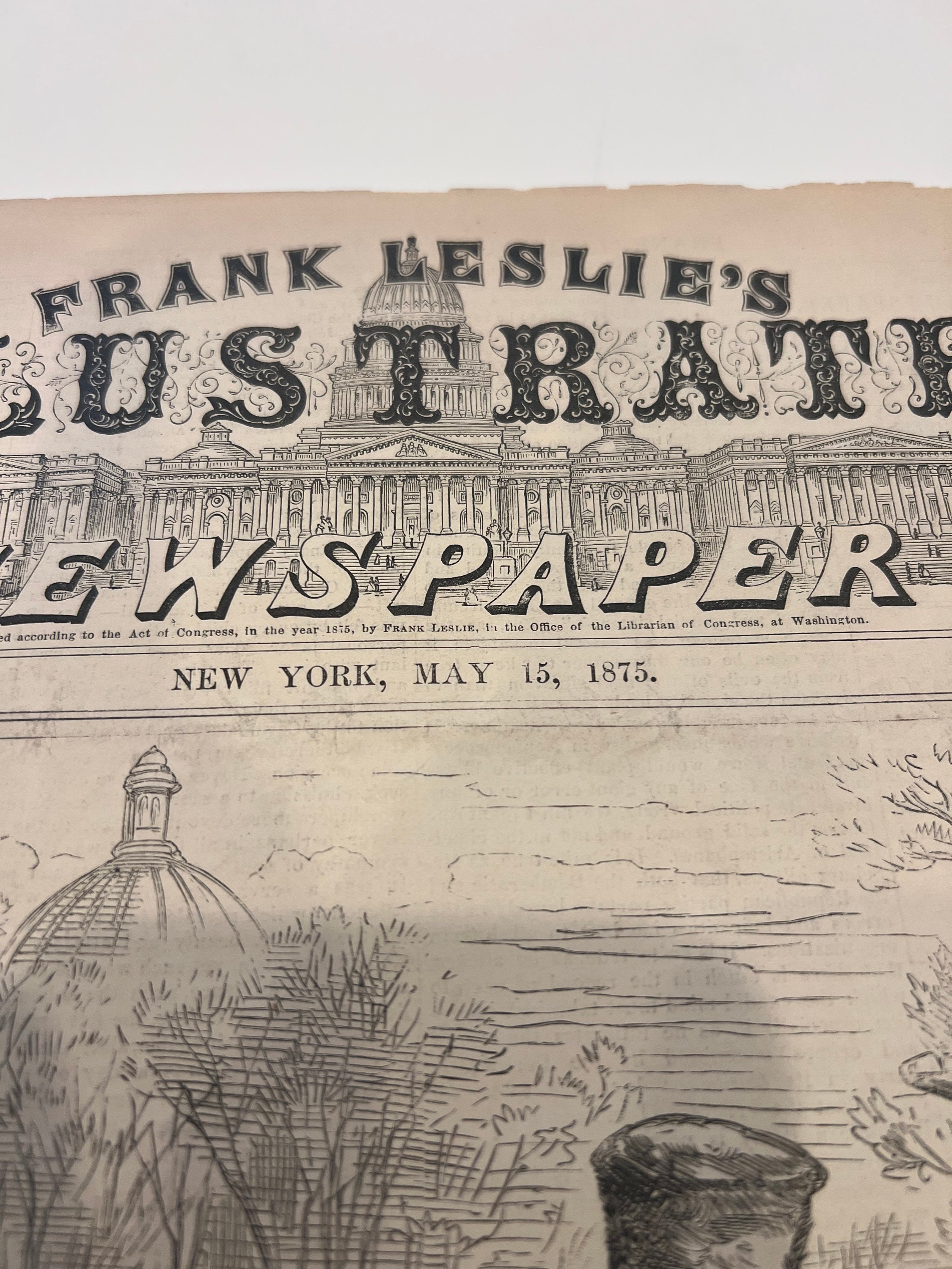 Leslieページ Frank Leslie's Illustrated 1875 Front Page - Etsy