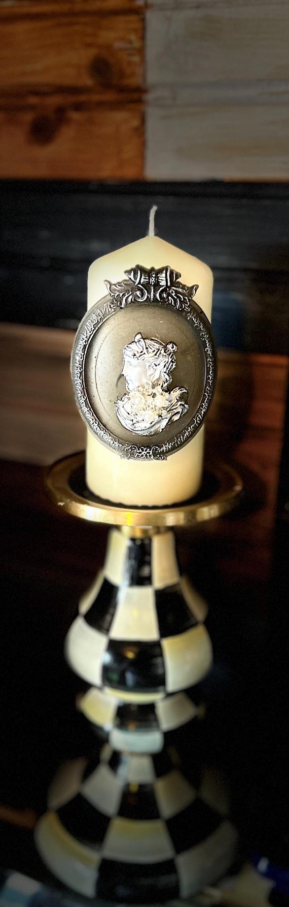 Cameo Lady broach  style candle pin