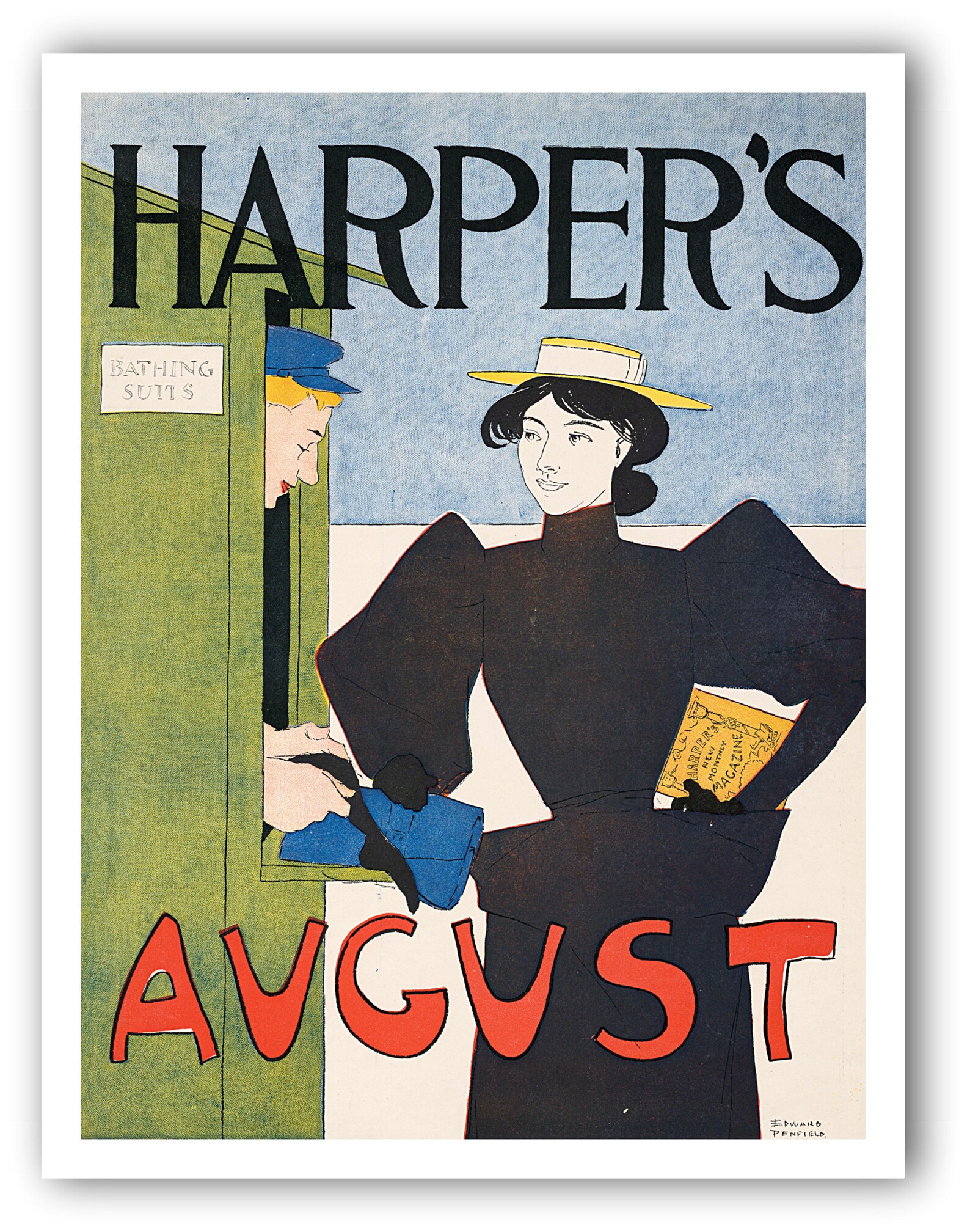 Harper's Magazine Cover Poster August Printable Vintage Etsy