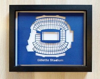 Gillette Stadium Map - Patriots Stadium - Patriots Fan - Paper art - Unique Gift - Gift for sports fan - Gifts for football fan.