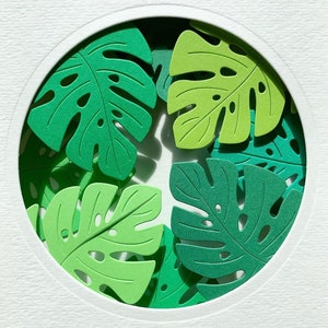 Monstera Plant Leaves 3D Paper Art image 2