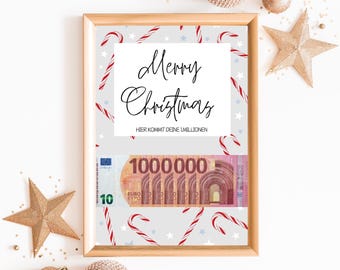 Christmas Money Gift | Christmas Present | First Million | Children | Friends | Printable | Merry Christmas | DIY | Gift Idea