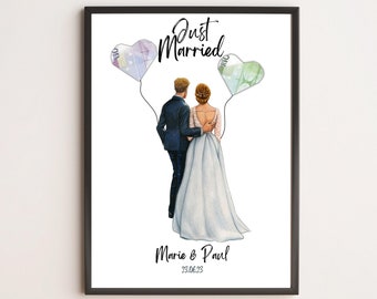 Geldgeschenk Hochzeit | Brautpaar | Personalisiert | Bild | Poster | Zum Drucken | Geschenk | Brautpaar | Wedding | Feier | DIY | Download