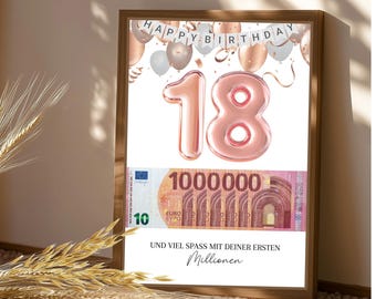 Money gift birthday round | Personalized | Individual | Picture | To print | Best friend | Wife | Girl | Travel | Celebration | DIY