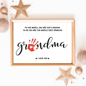 GRANDMA Handprint Footprint Art Craft, pour maman, bricolage bébé enfants carte, décor pépinière souvenir souvenir, tout-petit