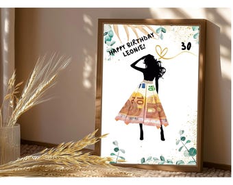 Money gift birthday round | Personalized | Individual | Picture | To print | Best friend | Wife | Girl | Travel | Celebration | DIY