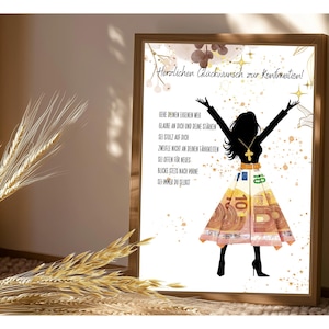 Geldgeschenk Konfirmation | persönlich | Bild | Zum Drucken | Beste Freundin | Frau | Mädchen  | Feier | DIY