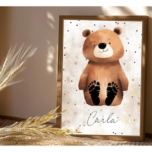 huella del bebe | huella de bebe | Personalizado | regalo | nacimiento | bautismo | fiesta de bienvenida al bebé | Afiche | Imagen | A3 | A4