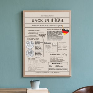 Geschenk zum Geburtstag| 1974 | persönlich | Bild | Poster | Mann | Zum Drucken | Jahreszahl | Familie | Frau | Geschenkidee | runder