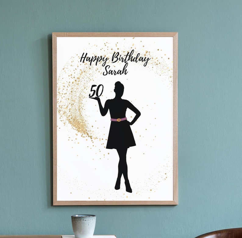 Geldgeschenk Geburtstag Runder Personalisiert Individuell Bild Zum Drucken Beste Freundin Frau Mädchen Reise Feier DIY Bild 2