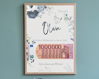 Money gift confirmation | boy | first million | girl | personalized | picture | for printing | communion | DIY | gift idea | baptism