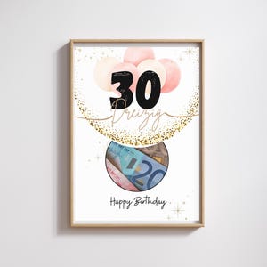 Geldgeschenk Geburtstag Mann | Freundin | Frau | Runder | Personalisiert | Bild | Zum Drucken |  | Freund | DIY | Geschenkidee | Geld