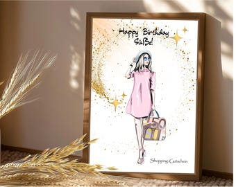 Money gift birthday round | Personalized | Individual | Picture | To print | Best friend | Wife | Girl | Travel | Celebration | DIY