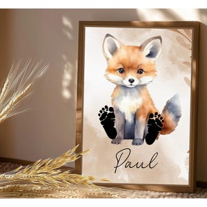 Fußabdruck vom Baby | Babyfussabdruck | Personalisiert | Geschenk | Geburt | Taufe  | Babyparty | Poster | Bild | A3 | A4