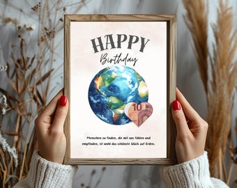 Money gift birthday round | Personalized | Individual | Picture | To print | Best friend | Wife | Girl | Travel | Celebration | DIY