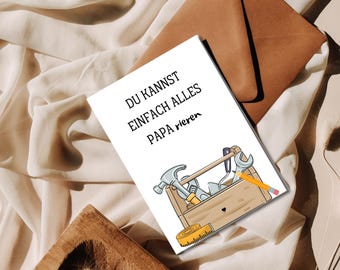 Postcard | Gift idea | Father's Day | Love | Birthday card | funny | Dad | Card | Dad my hero | Gift