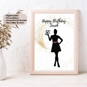 Geldgeschenk Geburtstag Runder Personalisiert Individuell Bild Zum Drucken Beste Freundin Frau Mädchen Reise Feier DIY Bild 3