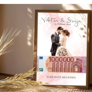 Wedding cash gift | Wedding gift | first million | Bride and groom | Personalized | For printing | Just Married | DIY | Gift idea