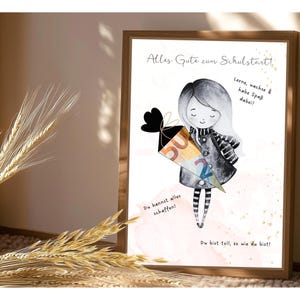 Geldgeschenk Einschulung | Schulstart | Individuell | Bild | Zum Drucken  | Frau | Mädchen | Schulanfang | Feier | DIY