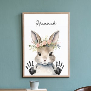 Huella de la mano del bebé | Huella de la mano del bebé | Personalizado | Regalo | nacimiento | Bautismo | Comunión | Fiesta de bienvenida al bebé | Pósteres | Imagen | A3 | A4