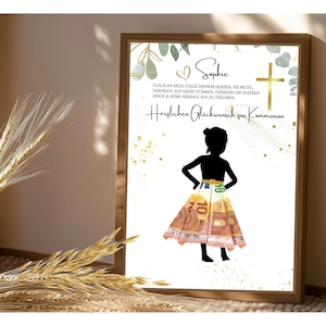 Geldgeschenk Kommunion | Personalisiert | Individuell | Bild | Zum Drucken | Geburtstag | Frau | Mädchen  | Feier | DIY