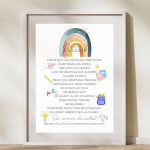 Cadeau pour la rentrée scolaire, souhaits de rentrée scolaire, affiche d'encouragement, impression chambre d'enfant, filles, garçons, écolier