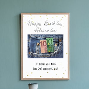 Geldgeschenk Geburtstag Runder | Personalisiert | Individuell | Bild | Zum Drucken | Freundin | Mann | Junge | Frau | Reise | Feier | DIY