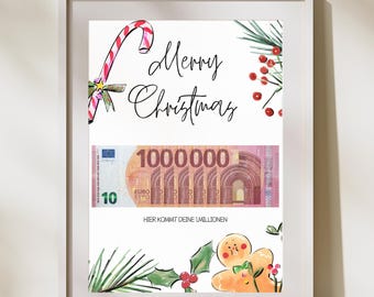 Money gift Christmas | Christmas present | first million | children | friends | printable | Merry Christmas | DIY | gift idea