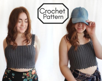 Pretty Peony Crop Top Crochet Pattern, Fun Summer DIY, Customizable Crop Top, Based on Your Measurements