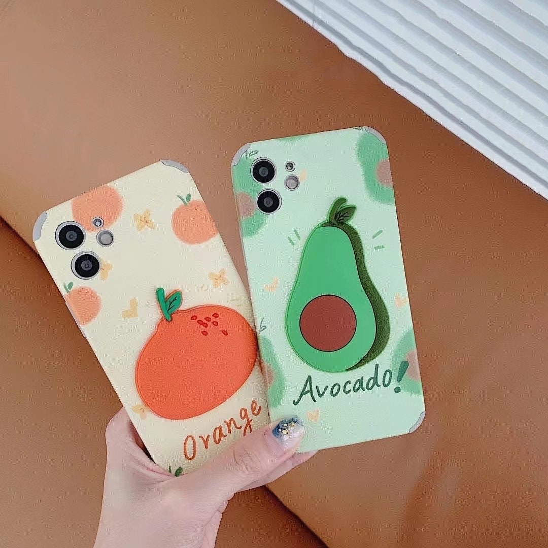3D Orange Avocado Phone Case For iPhone 11 12 Mini Pro Max X Etsy