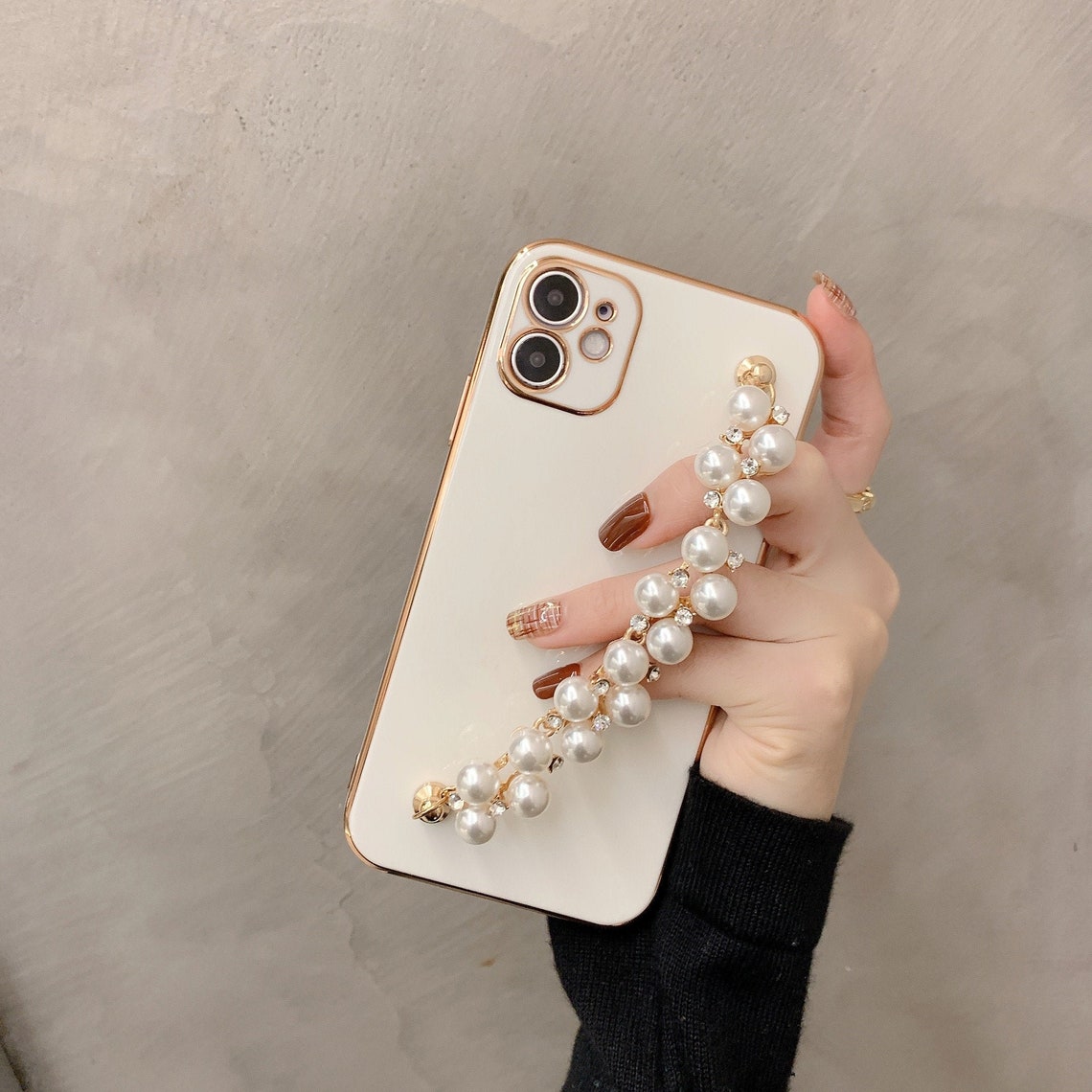 Pearl Hand Chain Pendant Plating Phone Case for Iphone 13 11 Etsy