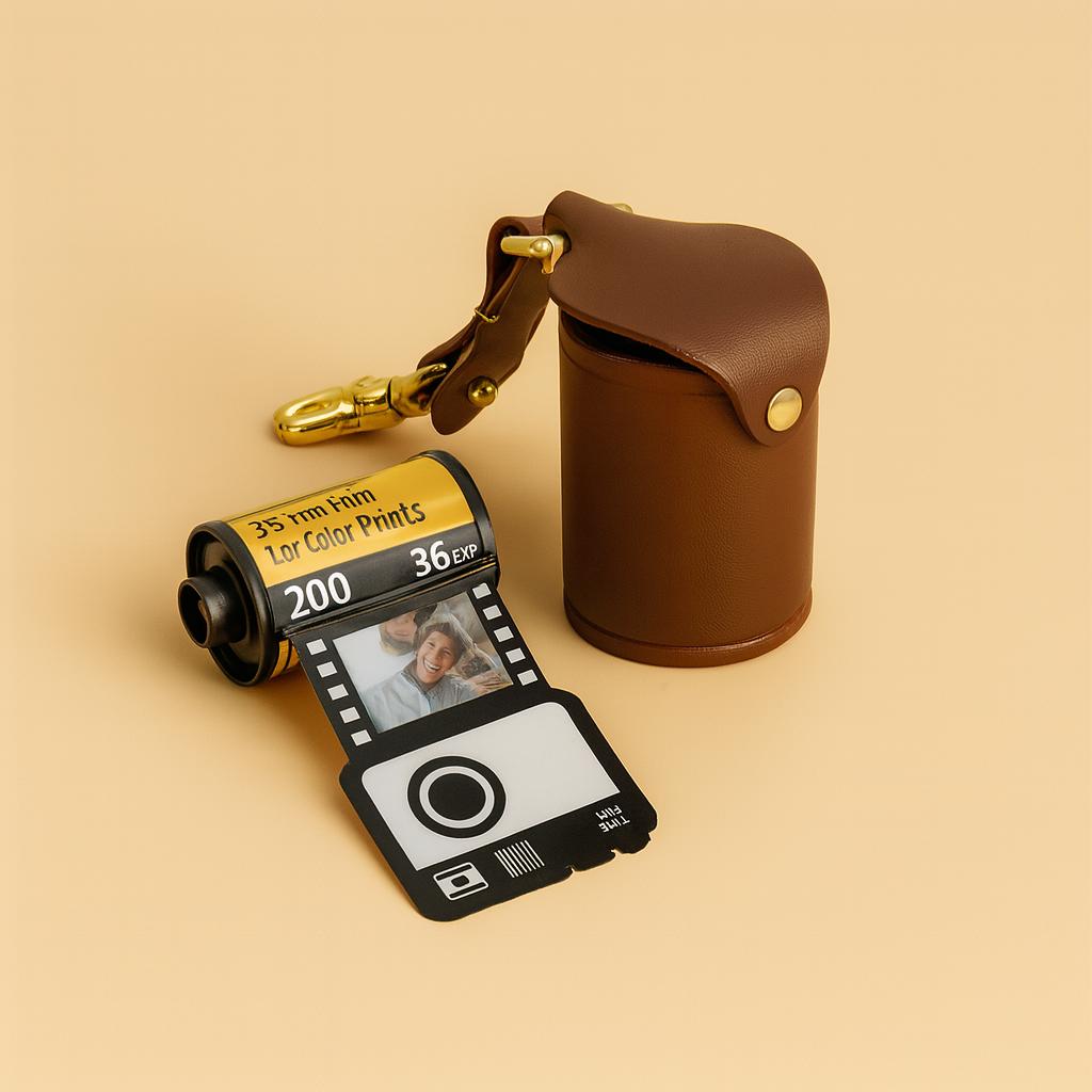 Custom Photo Film Roll Keychain 5-30 Photos, Family Gift, Personalized Camera Roll for Mom Dad Grandparents, Birthday Anniversary Keepsake