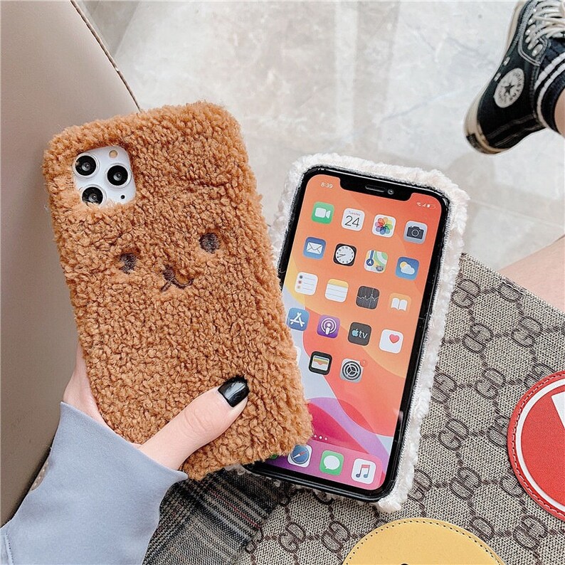 Cute Bear Fur Phone Case for iPhone 12 Pro Max Mini XS Max XR Etsy