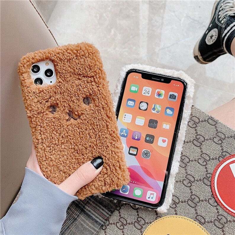 Cute Bear Fur Phone Case for iPhone 12 Pro Max Mini XS Max XR Etsy