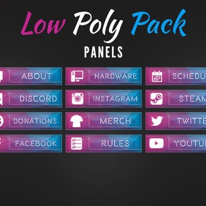 Twitch Panels | Twitch Profile Panel |  Low Poly Edition | Cute Twitch Panels