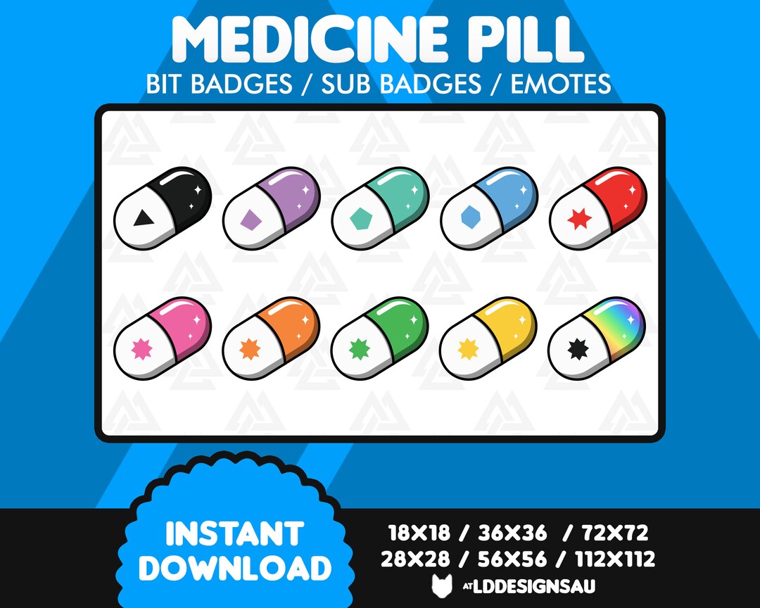 Medicine Pills Subscriber Badges Bit Badges Loyalty Badges Etsy Australia