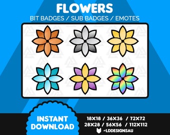 Twitch Sub Badges | Bit Badges | Flower