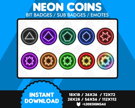 Twitch Bit Badges Twitch Sub Badges Neon Etsy Twitch Bit Badges Twitch Sub Badges Neon Etsy