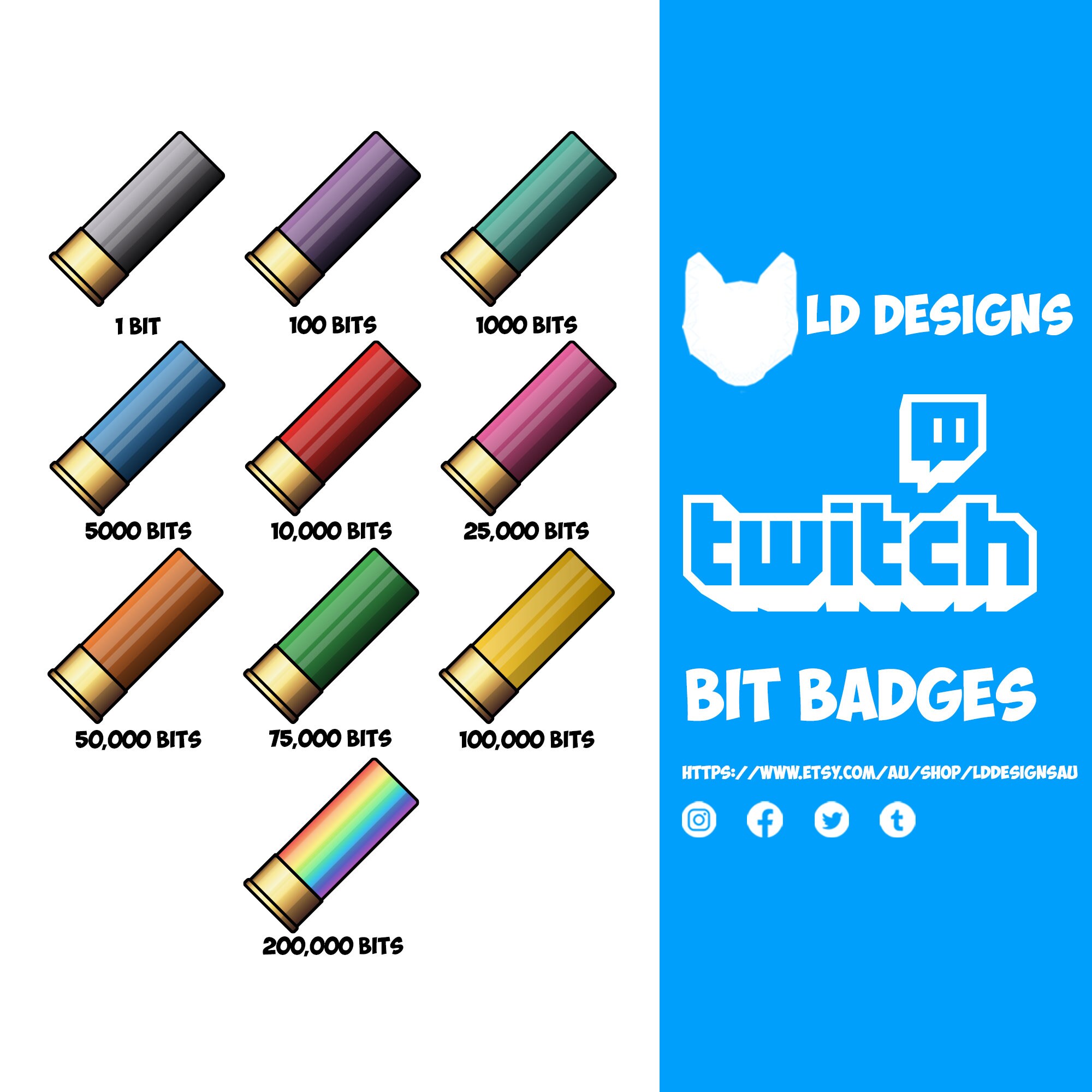 Twitch Bit Badge Twitch Sub Badges Twitch Subscriber Etsy Singapore
